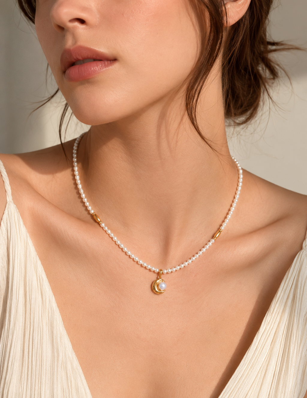 Moon Swirl Pearl Choker