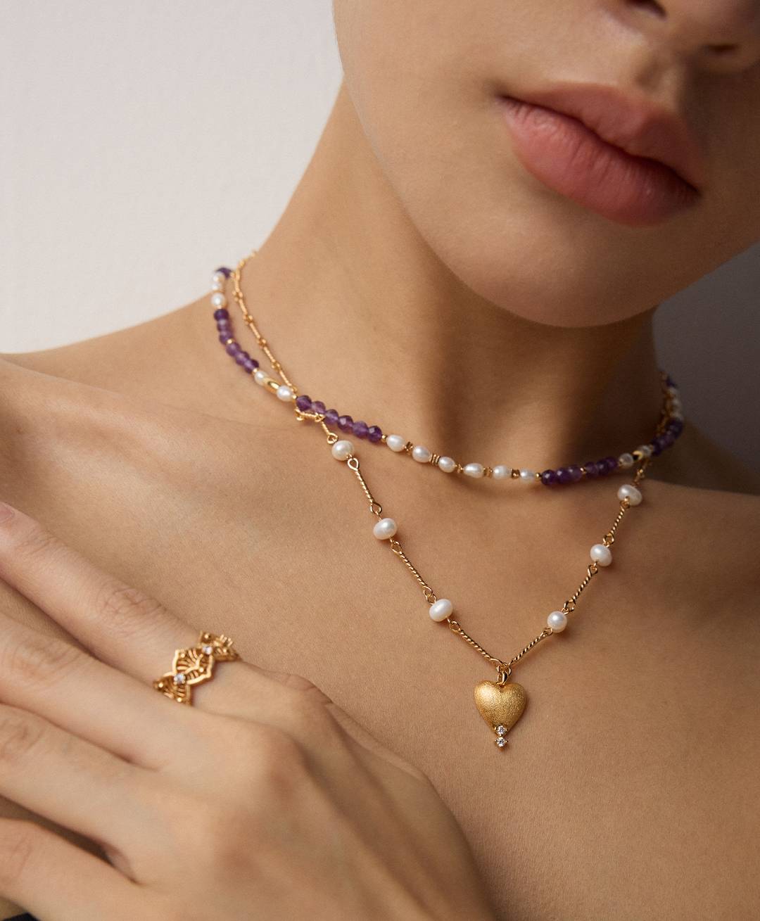 Amethyst Pearl Grace Necklace